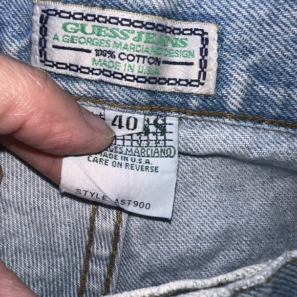 GUESS Jean Shorts Mens Size 40 Baggy Jorts Hip Hop Dad True Vintage Streetwear - Picture 7 of 13